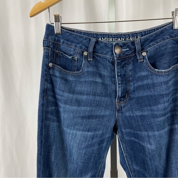 American Eagle Size 4 Tomgirl Button Fly High Rise Distressed Skinny Jeans Cali - Picture 3 of 11